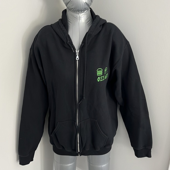 AEFRYSIG soroity greek life zippered sweatshirt Gildan Sz medium hoodie - Picture 3 of 6